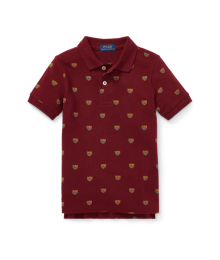 Polo Ralph Lauren Red With Emblem Print Polo Shirt 